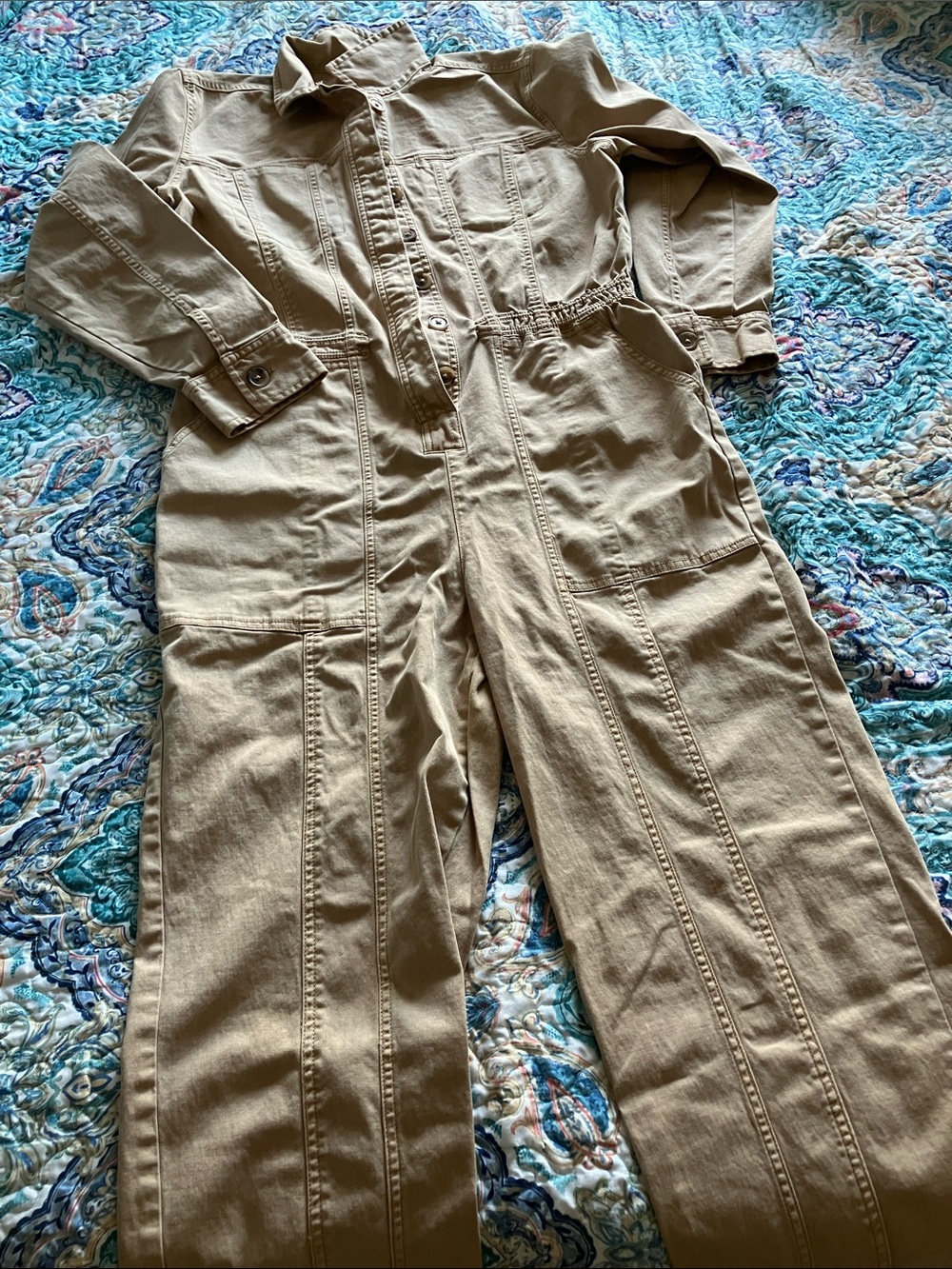 Universal Thread Kids Tan Utility Jumpsuit with Front Pockets